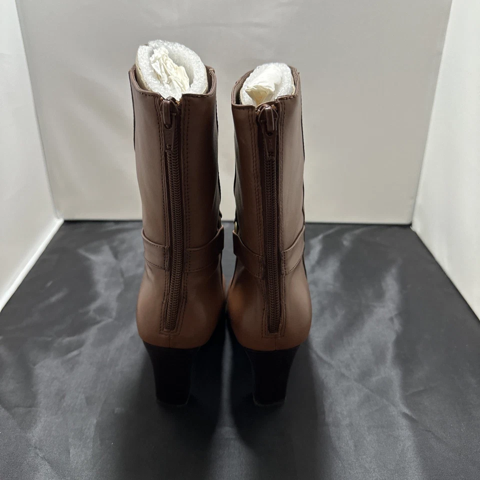 Женские сапоги Amanda Smith Karma 6,5 м коричневая кожа средний вестерн швы на молнии - Изображение 4 из 4