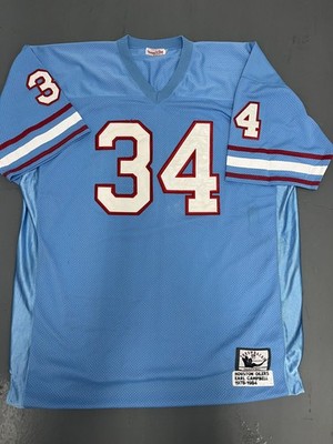 Houston Oilers Jersey Mens 58 Blue NFL Football Earl Campbell