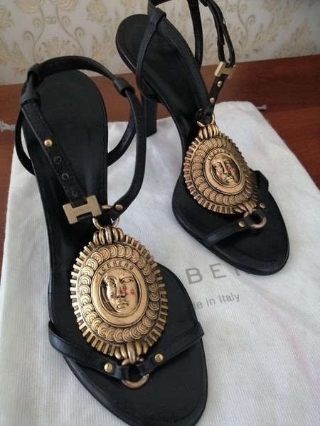 Women Iceberg Heels Black Leather 37 #9A3P