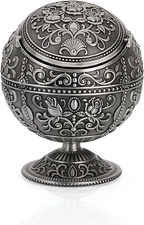 Vintage Windproof Ashtray with Lid Tabletop Portable Cigarette Ashtray for Outdo