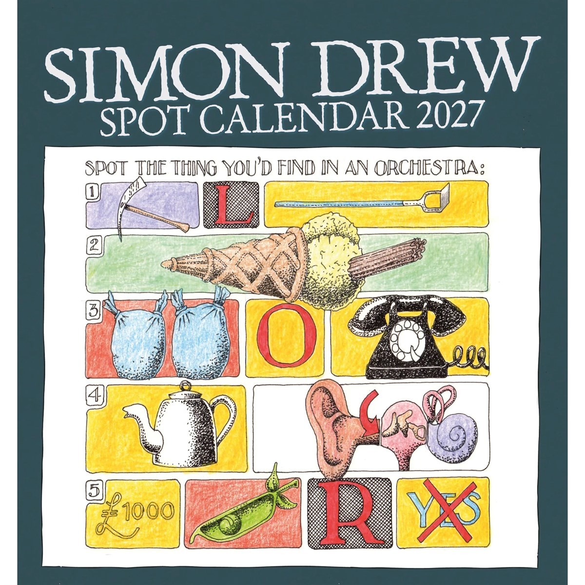 Simon Drew Easel Desk Calendar 2027, Desk Calendars, Month To View, Humour, Gift