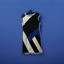 SANDRA DARREN Women's Black Blue Sheath Knit Dress Size 10 Work Cocktail Office