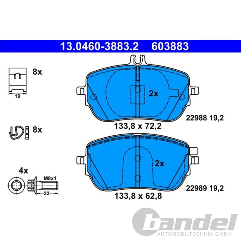 ATE Dischi Freno 305mm + Pastiglie Anteriori Adatto A per Mercedes Classe W177 - Immagine 3 di 4