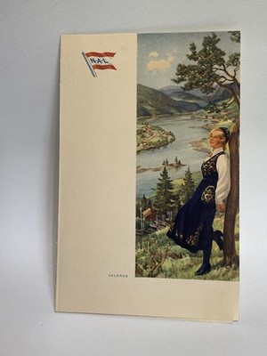 Vtg 1953 N A L  Norwegian American Lines Mediterranean Cruise Luncheon Menu