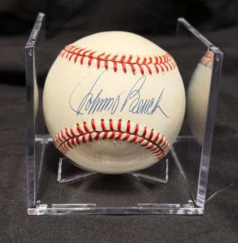 Johnny Bench Autographed MLB Baseball w/ COA – The Score Board Inc – HOF 1989