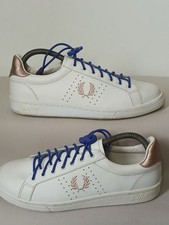Fred Perry Womens Trainer Shoe UK 6 white Leather Tennis Shoes