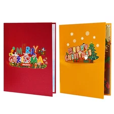 Lights & Music 3D Pop Up Christmas Card | Handmade Popup Greeting Cards Gift