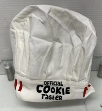 Adjustable Chef Hat Official Cookie Taster" Funny, White With Red Letters