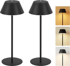 Cordless Table Lamp 2 Pack, 5200Mah Battery, 3 Adjustable Height, 3 Colors Smoot