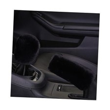 2PCS Plush Car Gear Shift Knob Cover  Handbrake Cover, Comfortable Anti Black