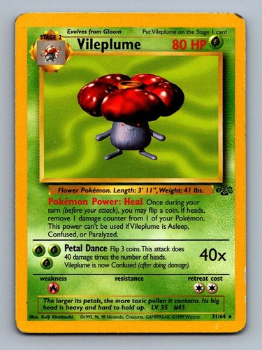Vileplume #31/64 Unlimited Jungle (Keiji Kinebuchi) Pokemon Card - MP