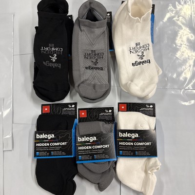 Balega Hidden Comfort Performance No Show White Running Unisex 6-Pack Medium