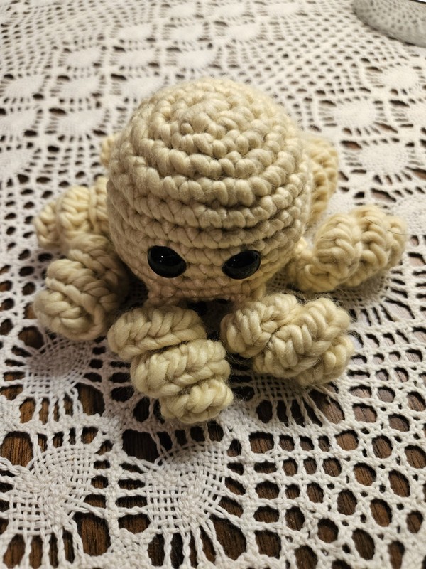 Mini Yellow Knit Octopus Stuffed Toy Cute Animal Soft Plush