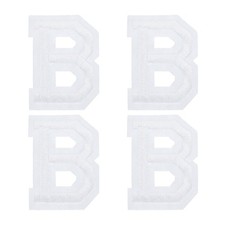 4 Pcs Letters B Patches White Iron-On Letters Patch for Clothing Repair