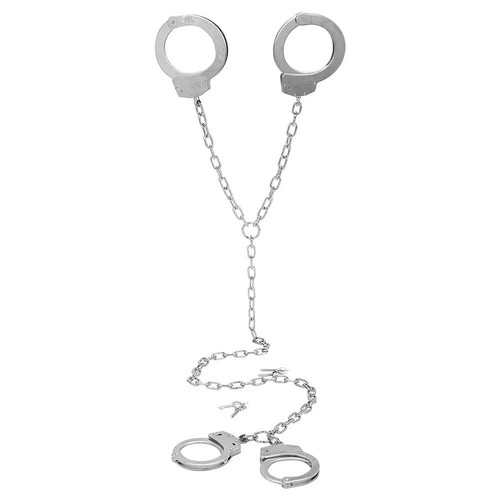 prisoner Metal hand and Leg cuffs with Long Chain full police jail handmade work - Picture 2 of 3