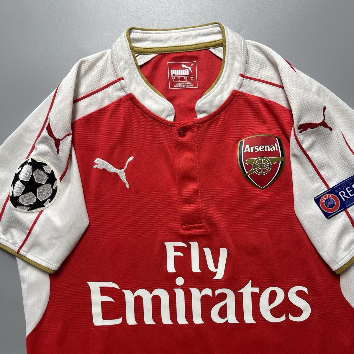 ARSENAL PUMA 2015/2016 FOOTBALL SOCCER HOME JERSEY #10 OZIL SIZE