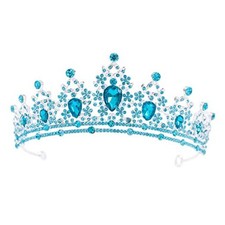 Crystal Tiaras for Women, Wedding Tiaras and Crowns for Women Silver Lake Blue