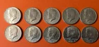 Lot of 10 Kennedy Half Dollars 40% Silver - 1966 1968 - Silver Scrap