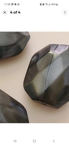 3 X Large Chunky Grey Acrylic Beads For Jewellery Making - Picture 4 of 4