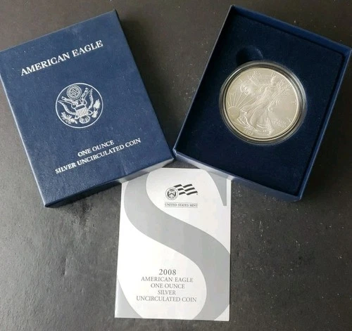 2008 W Burnished $1 American Silver Eagle Dollar