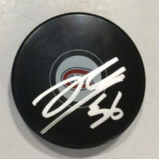 JESSE YLONEN SIGNED MONTREAL CANADIENS HOCKEY PUCK W/ CASE COA