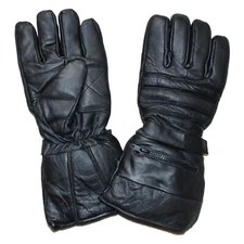 REAL LEATHER WINTER DRIVING BIKER INSULATE LINED GLOVES w/ RAIN COVERS - UK1F