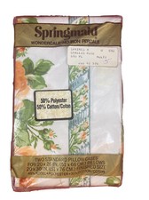 Vintage Springmaid Challis Rose 2 Standard Pillow Cases Mid-Century 
