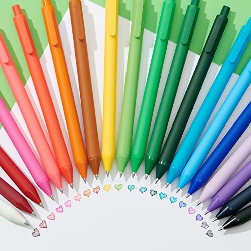 Kaco PURE Colored Gel Pens 0.5mm 20 Pieces Set Colorful Multi
