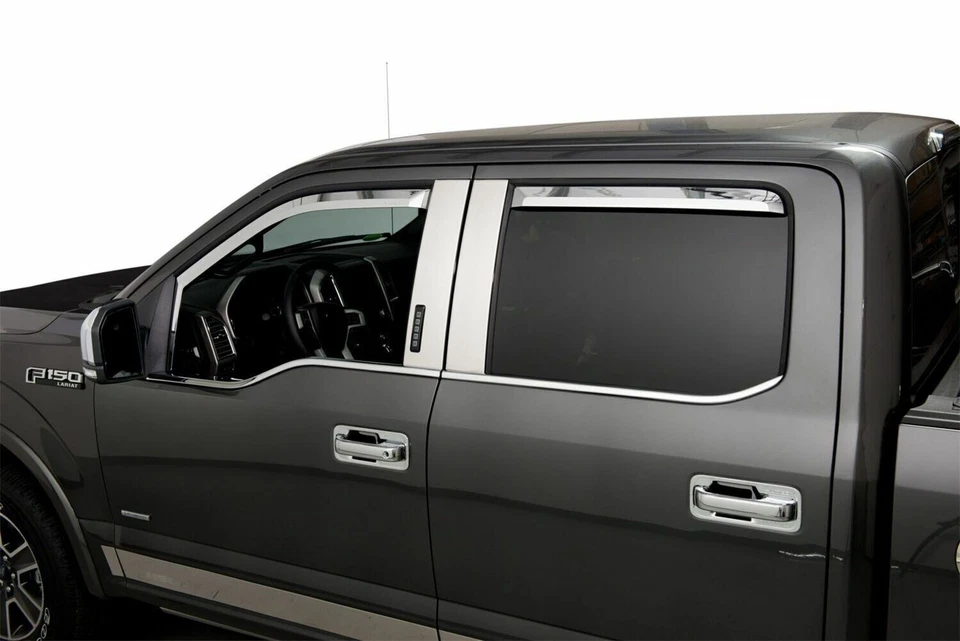 Putco 480065 Element Chrome Window Visors for 2015-2019 Ford F-150/F-250/F-350 Foto 2 de 2