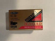 Maxell VHS-C HGX-Gold TC-30 Premium High Grade Camcorder Video Cassette NEW PKG