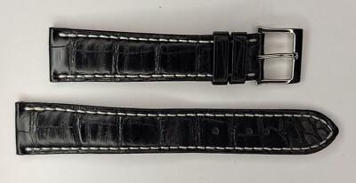 NEW? Authentic Camille Fournet Paris Black Leather watch strap 19