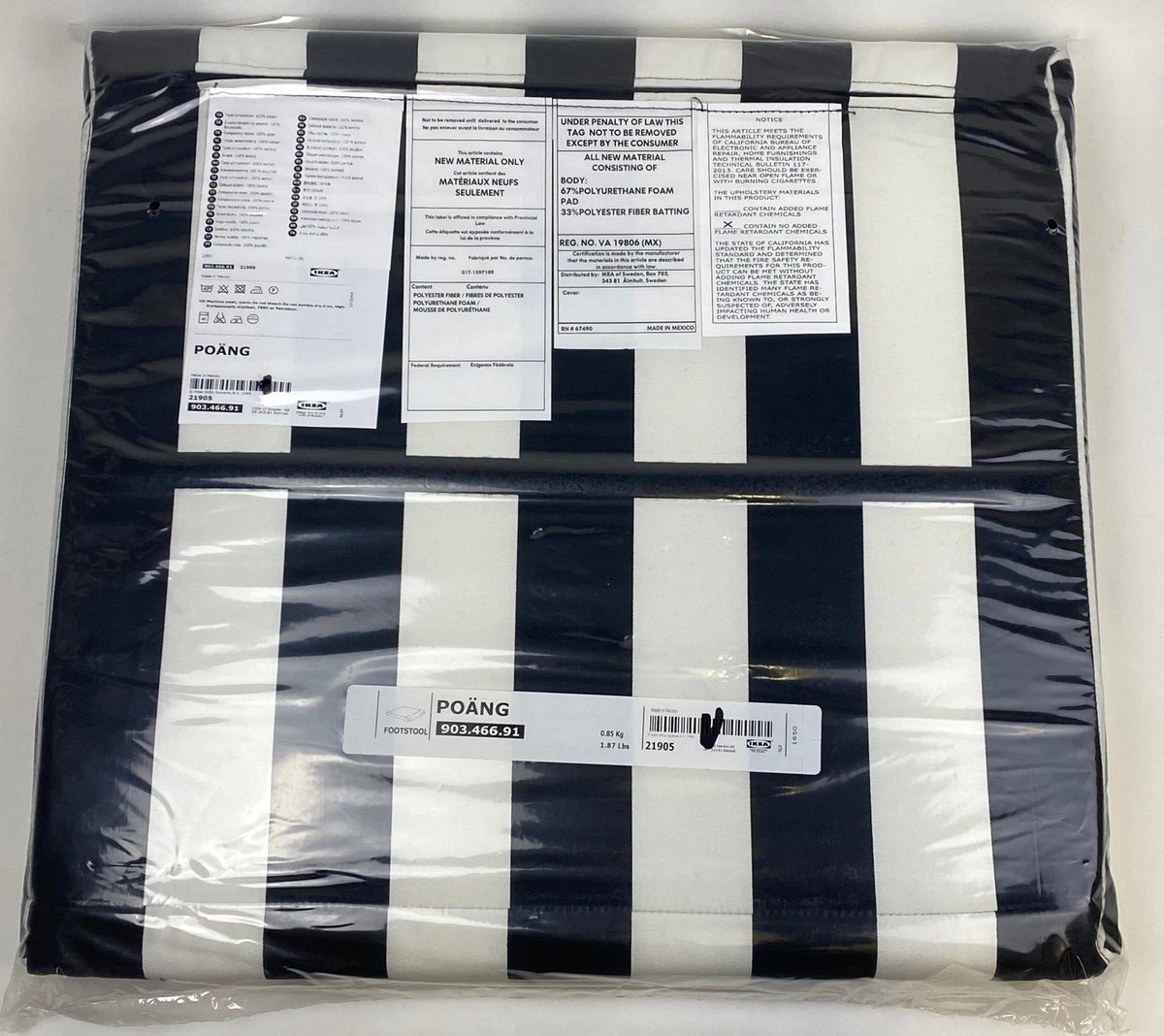 Ikea poang on sale ottoman cushion