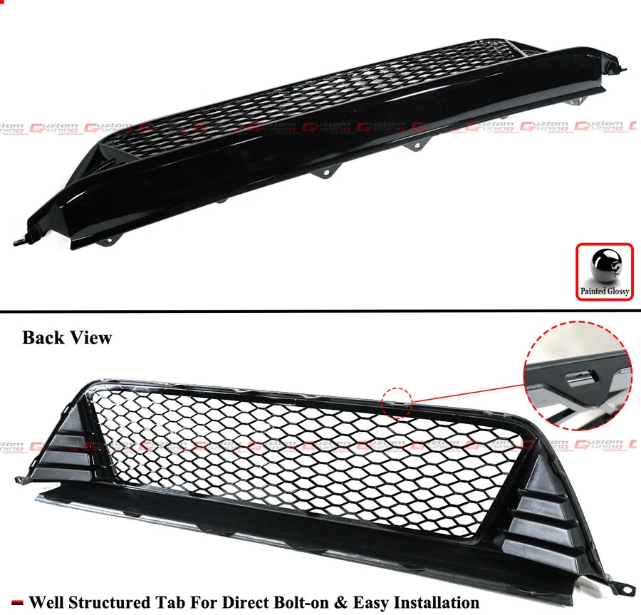 FOR 2022-2024 HONDA CIVIC TYPE-R FL5 STYLE GLOSS BLACK FRONT LOWER GRILLE GRILL - Image 3 of 4