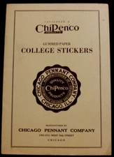 Chicago Pennant Co College Paper Sticker Catalog w/Lot Samples - Impossible Find