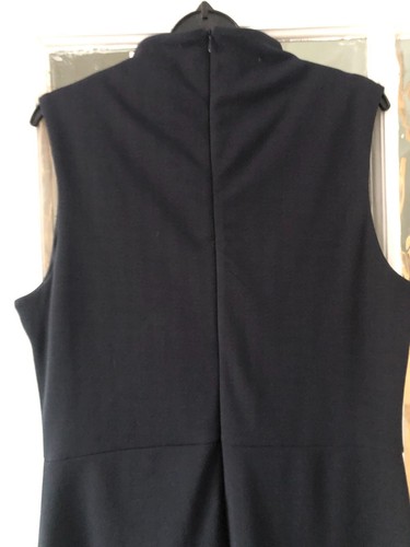 ladies dress NEXT navy sleeveless high neck acemetrical knee length size 14 BNWT - Picture 5 of 6