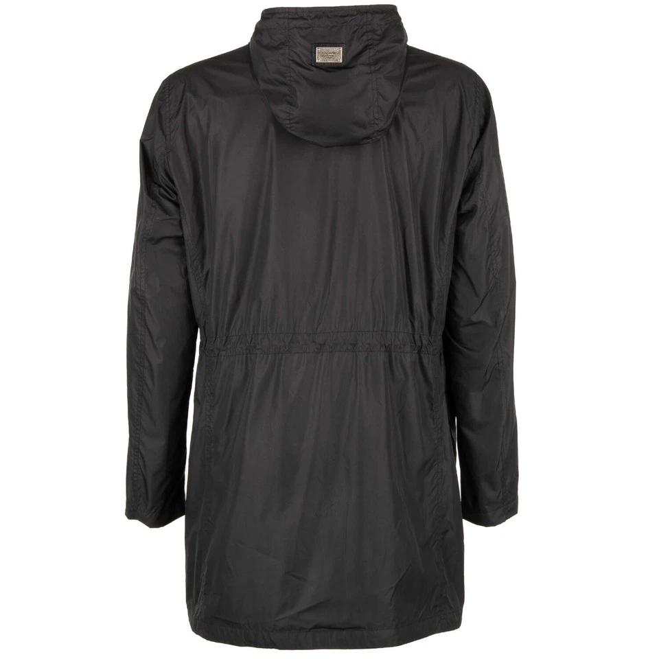 Jaqueta Parka DOLCE & GABBANA com Capuz Chuva Leve com Logotipo Preta 11262 - Imagem 2 de 4