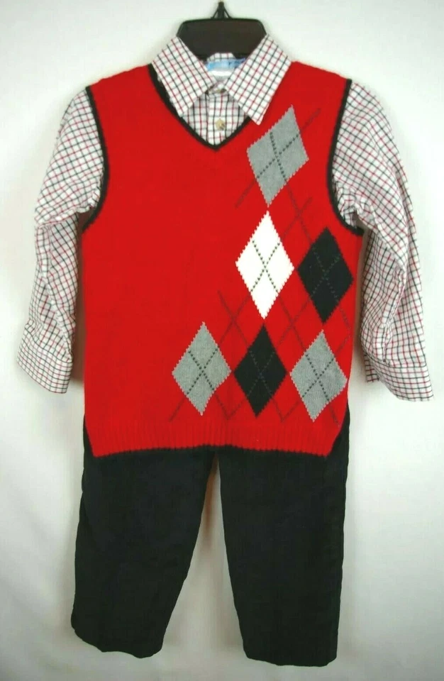 Goodlad 3 изделия наряд брюки, рубашка на пуговицах и свитер жилет для мальчиков/детей размер 5 - Изображение 2 из 4