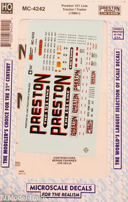 Microscale Decal HO #MC-4242 Preston 151 Line Tractor / 28' Trailer (1990+) 