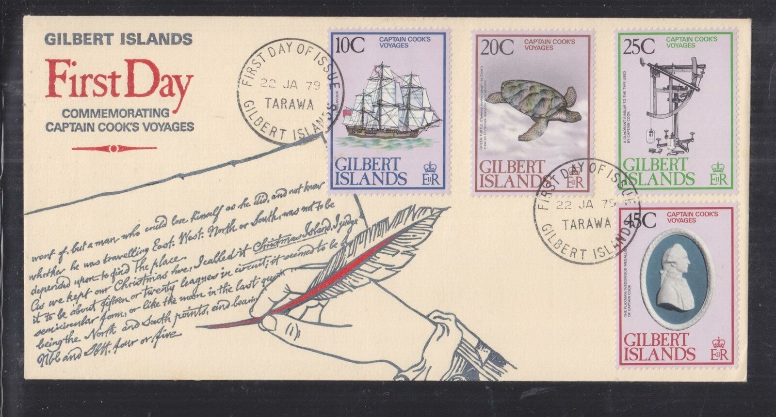 GILBERT ISLANDS 1979 Captain Today's Under blast sales only Cook set of First 4 cover. day