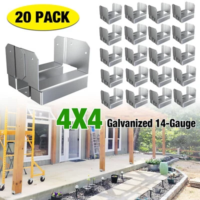 ELITEWILL 20Pcs 4x4 Concrete Deck Post Anchor Base Adjustable Metal Post Bracket Post Base