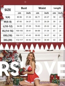 *NEW* RSLOVE Women's Sexy Santa Christmas Lingerie Set Babydoll LARGE Free Ship