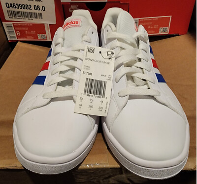 Baskets Adidas Grand Court homme blanc bleu actif rouge EE7901