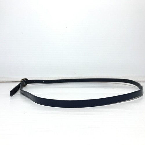 Girl's Skinny Belt SZ 14 XL Blue Faux Patent Leather Casual Gold Buckle Children - Picture 3 of 12