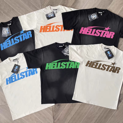 Hell Studios star Gel Sport Logo tee men's cotton washed short sleeved T-shirt