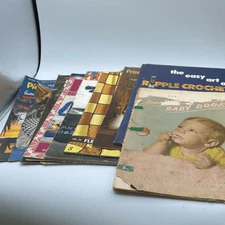 Lot of 10 books and individual patterns baby book from 1944 crochet knitting