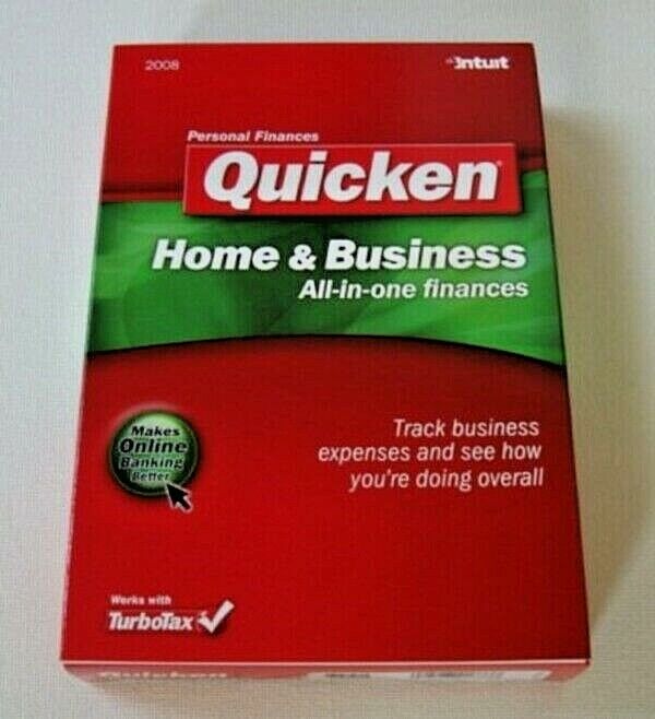 Intuit Quicken Home & Business 2008 CD ROM w/ Updates, No subscription required
