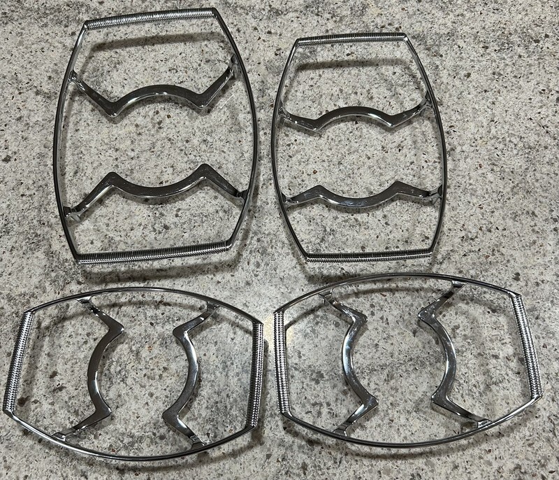 Corning Ware Chrome Metal Casserole Hot Dish Holder Trivet Rack Pyrex Lot Of 4