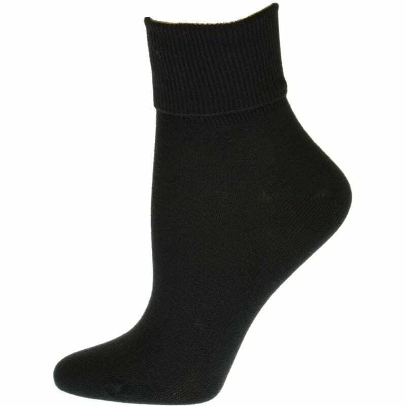 Turn Cuff Organic Cotton Seamless Toe 3 Pair Soft Socks, Women Active Wear Socks - Image 4 of 4