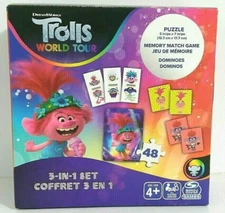 Dreamworks Trolls World Tour Puzzle 3 in 1 Set Box Games Spin Master