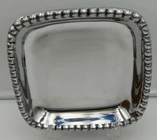 Mariposa Brilliant String Of Pearls 7in Curved Square Tray Handmade In Mexico